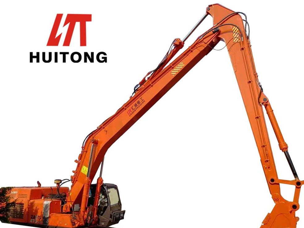 The position of the long arm of excavator should be protected