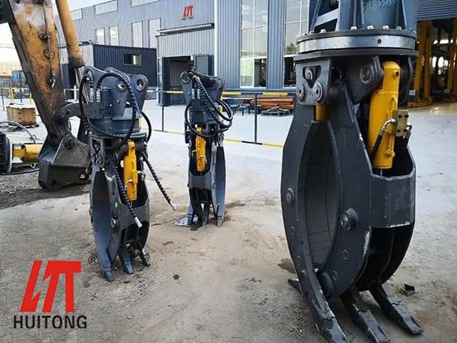 Installation and use instructions for excavator log grapple